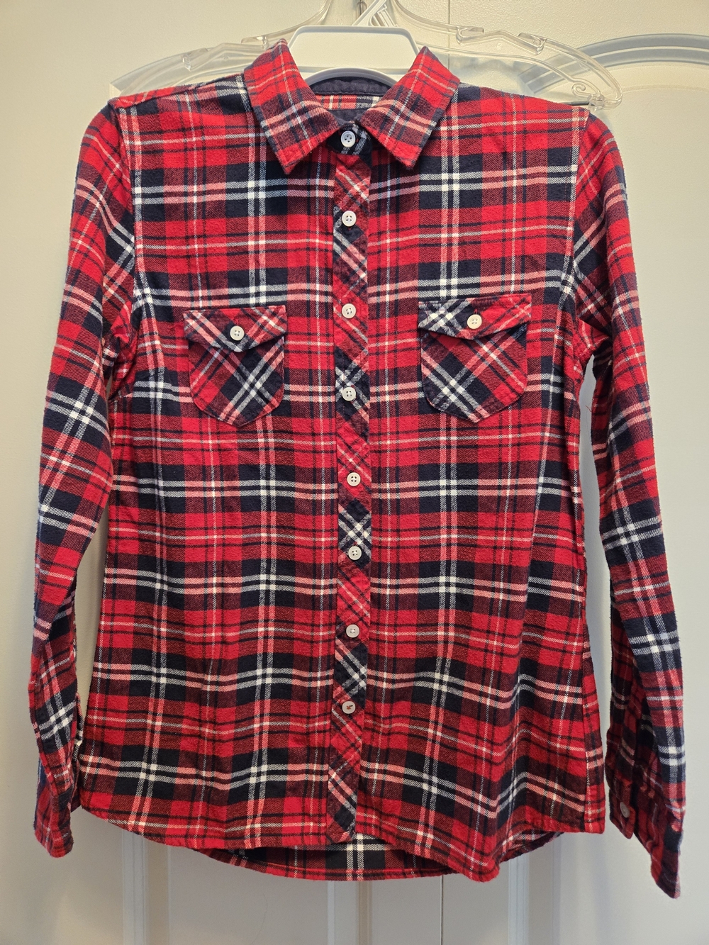 Original Weatherproof Vintage Red and Navy Plaid Shirt